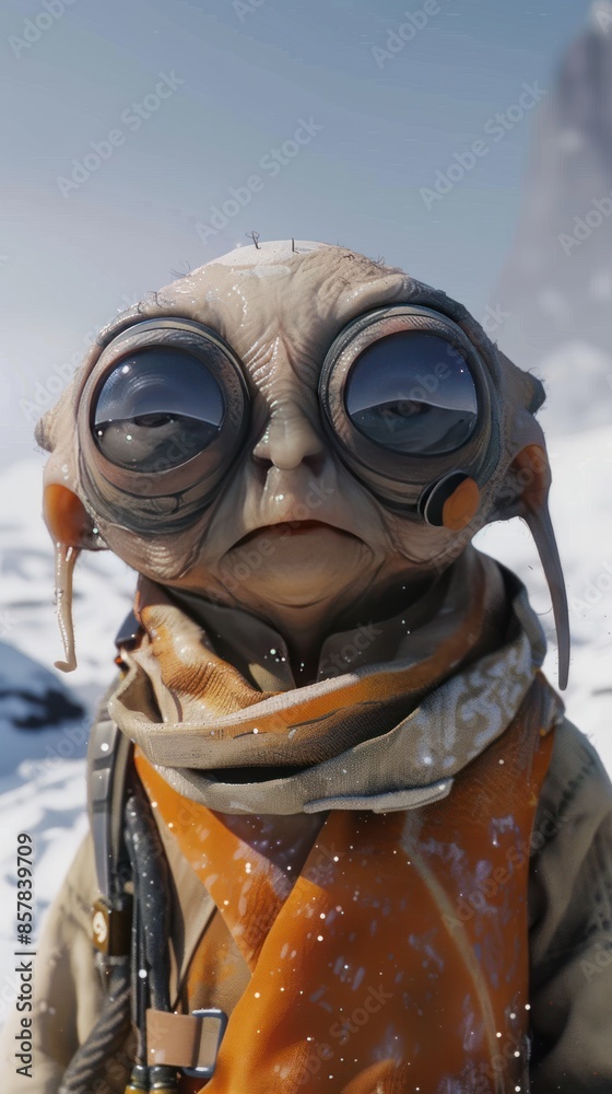 Close-Up Portrait of a Thoughtful Alien Close-Up Portrait of a Thoughtful Alien