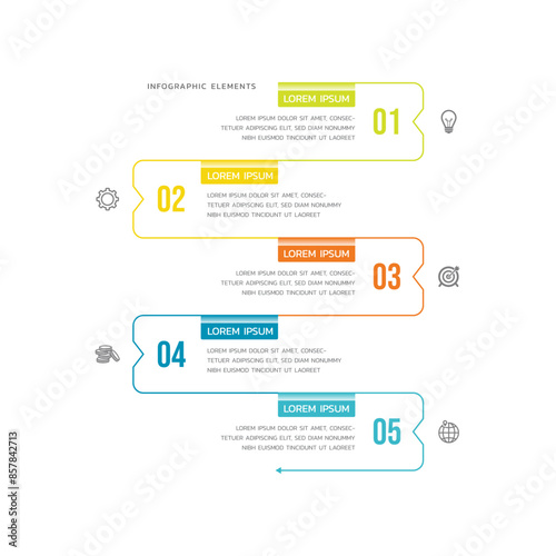 Contents infographic business  background template colorful design