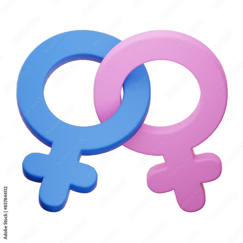 Pride Month 3D Icon, Lesbian Symbol Pride Month 3D Icon, Lesbian Symbol