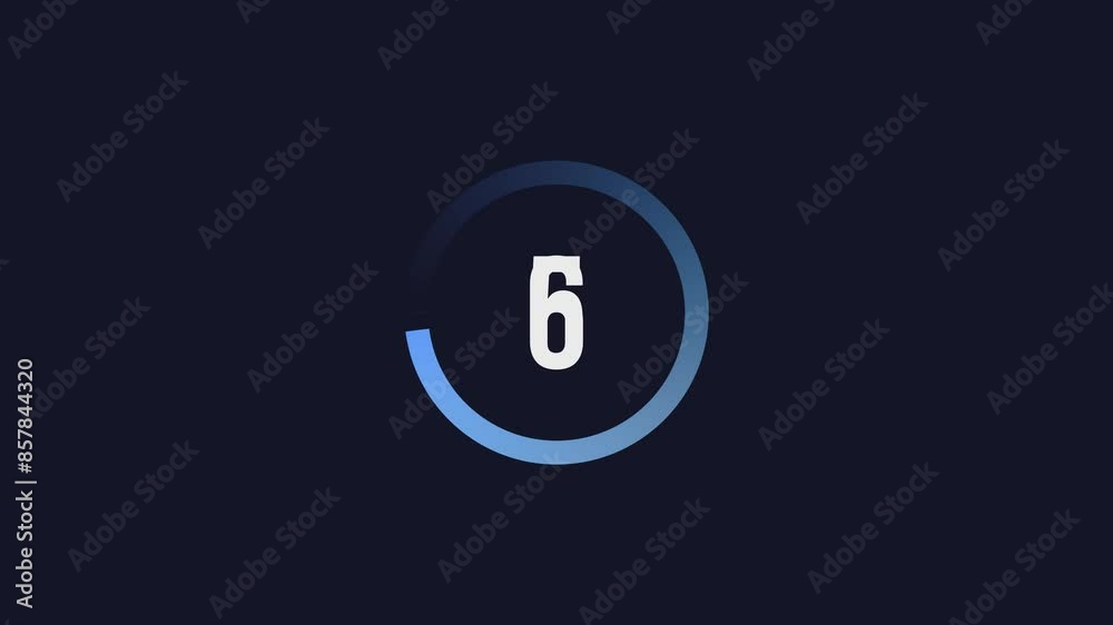 10 second blue countdown timer animation with blue color gradient on white screen. 10 second blue countdown timer animation with blue color gradient on white screen.