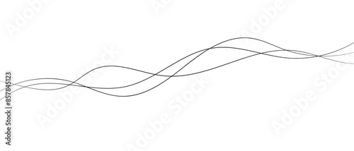 Thin line wavy abstract vector background.