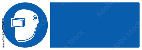 ISO mandatory safety signs wear welding mas your custom message here landscape size 1/2 a4,a3,a2,a1