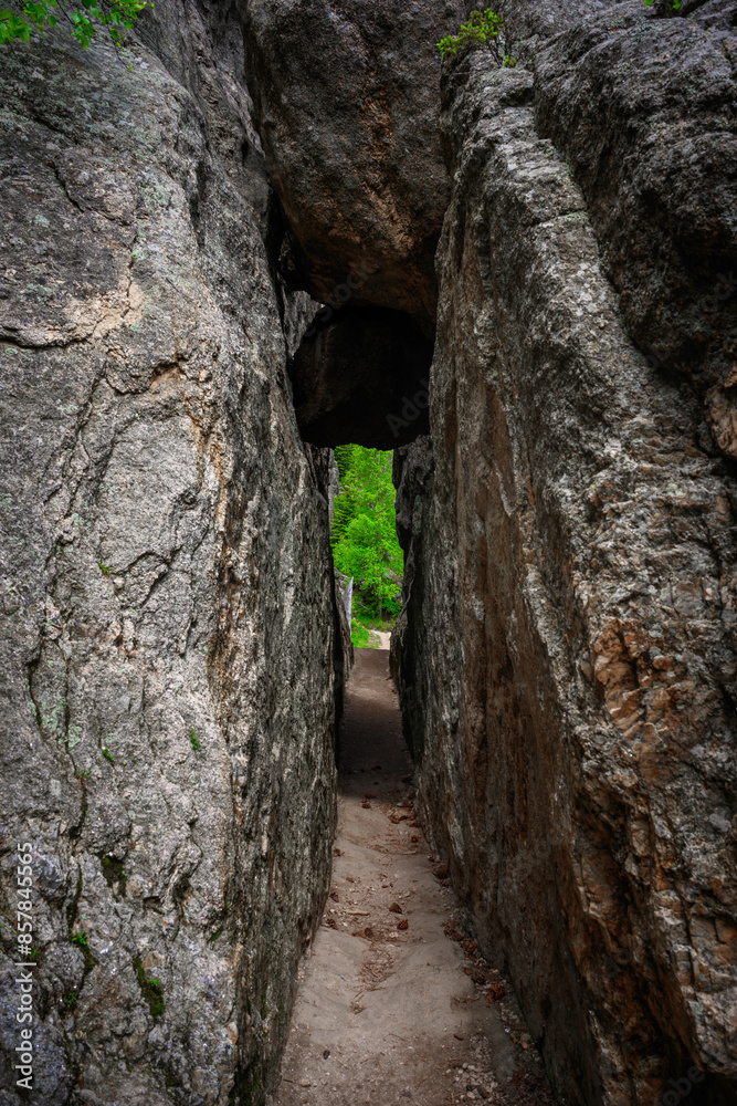 Rock Tunnel on Sylvan Lake Trails in Custer State Park, Black Hills Country, South Dakota, USA Rock Tunnel on Sylvan Lake Trails in Custer State Park, Black Hills Country, South Dakota, USA