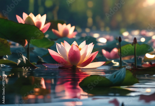 pink water lily