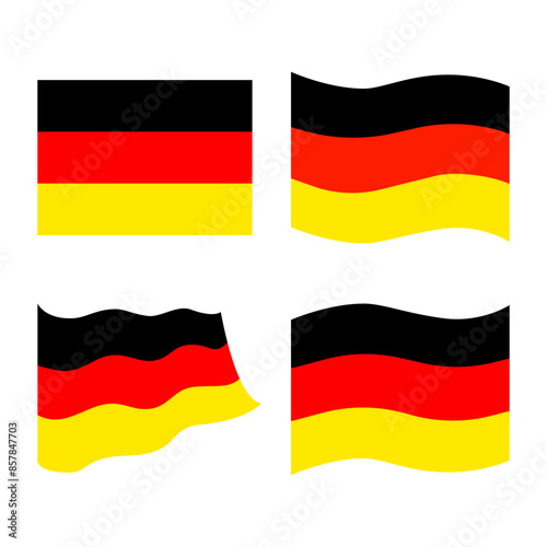 Flat illustration of the flag of Germany.