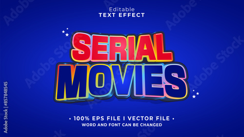 editable serial movies text effect.typhography logo