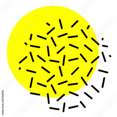composition abstraite géométrique jaune et noire