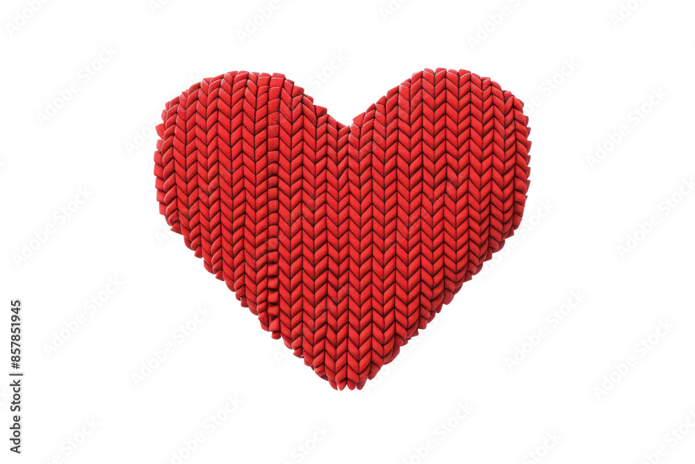 Red knitted heart isolated on a white background. Perfect for Valentine's Day, crafts, and DIY projects. Warm and cozy feel. isolated white background, transparent background, PNG Red knitted heart isolated on a white background. Perfect for Valentine's Day, crafts, and DIY projects. Warm and cozy feel. isolated white background, transparent background, PNG