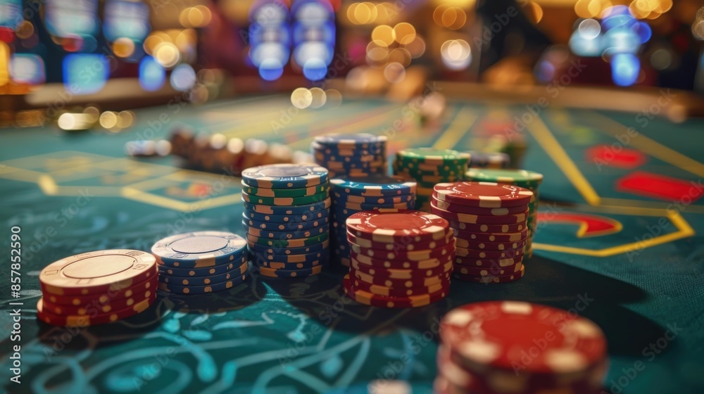 Captivating image showcasing the thrilling atmosphere of a high stakes poker game in an opulent VIP casino room with colorful chips cards and the intense focus of the players Captivating image showcasing the thrilling atmosphere of a high stakes poker game in an opulent VIP casino room with colorful chips cards and the intense focus of the players