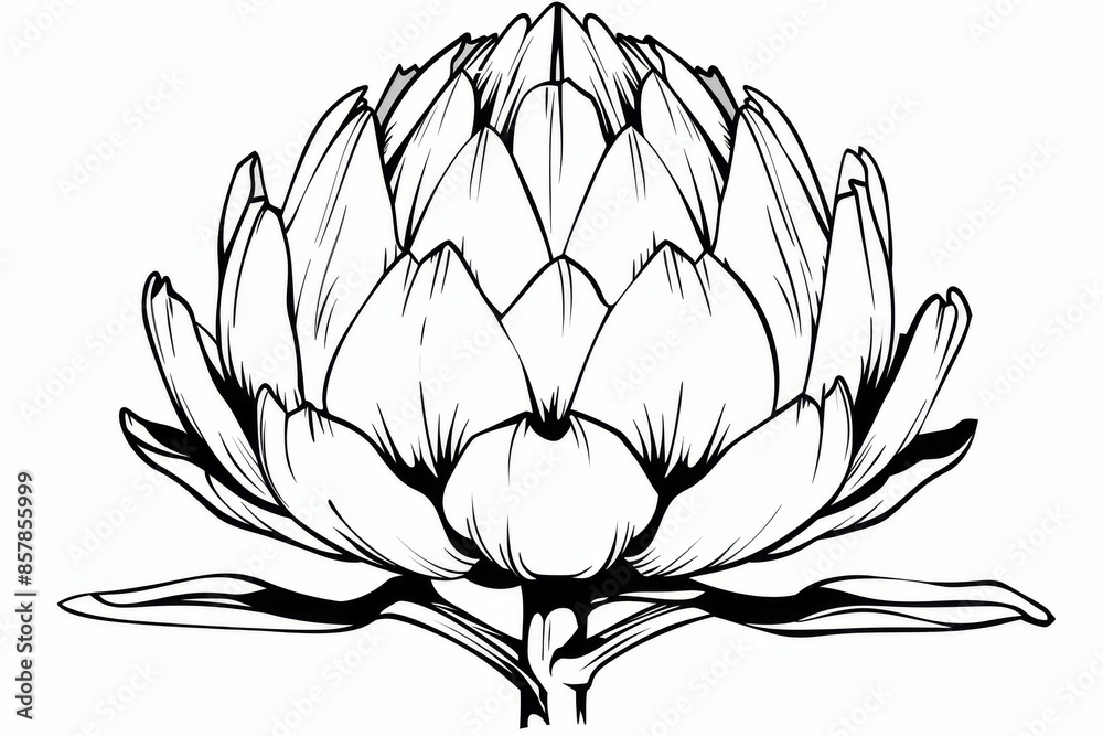 Graceful silhouette of an artichoke, a symbol of natural elegance Graceful silhouette of an artichoke, a symbol of natural elegance