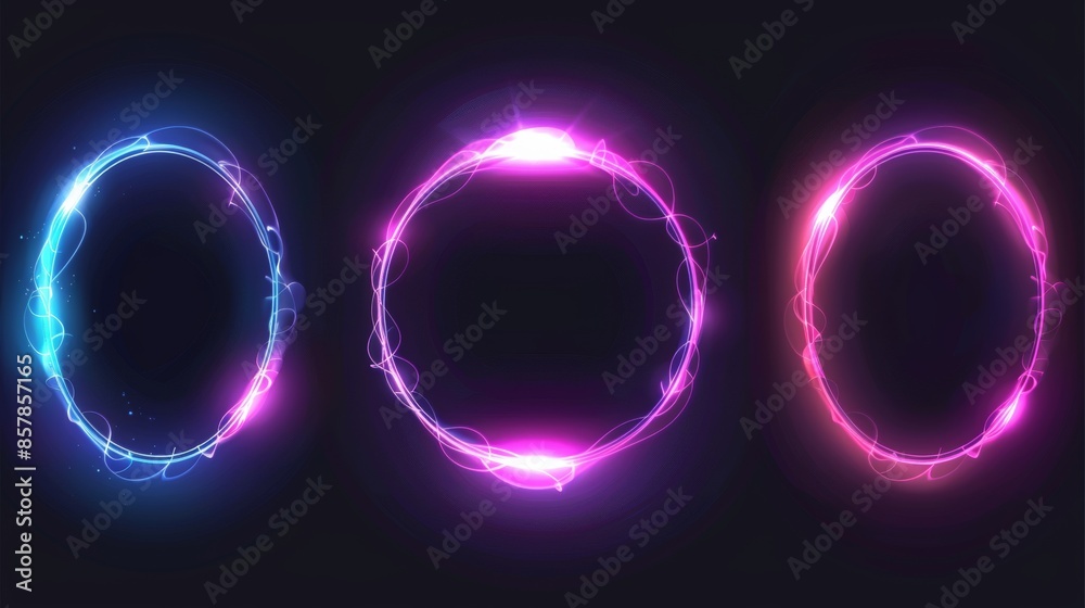 Modern abstract radial gradient blur in purple and blue. Aura glow round vibrant set. Soft cyber dot neon trendy element. Holographic circle violet blurry stain frame technology design. Modern abstract radial gradient blur in purple and blue. Aura glow round vibrant set. Soft cyber dot neon trendy element. Holographic circle violet blurry stain frame technology design.