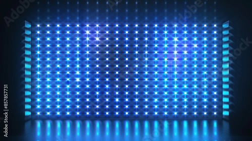 LED light screen background for concerts or shows. Monitor glow pixel texture pattern on a board wall stage. Digital television technology LCD projection studio for cinemas or disco clubs.
