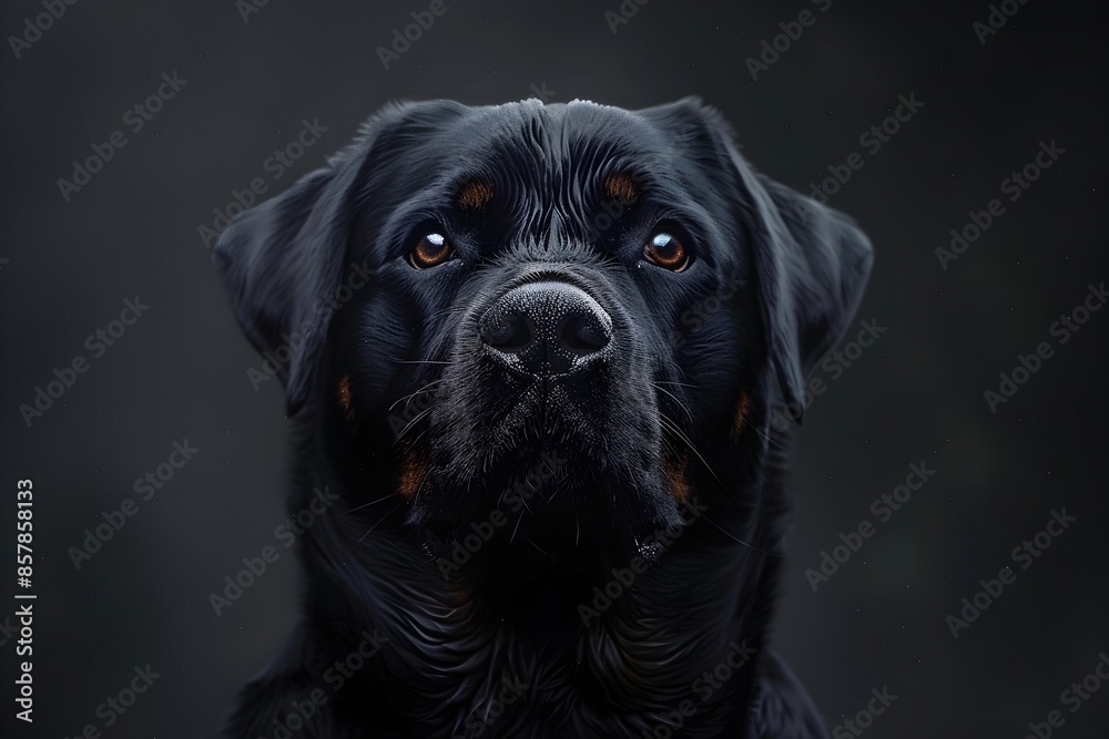 Majestic Rottweiler Dog Gazing with Powerful Presence in Charcoal Sketch Style Majestic Rottweiler Dog Gazing with Powerful Presence in Charcoal Sketch Style