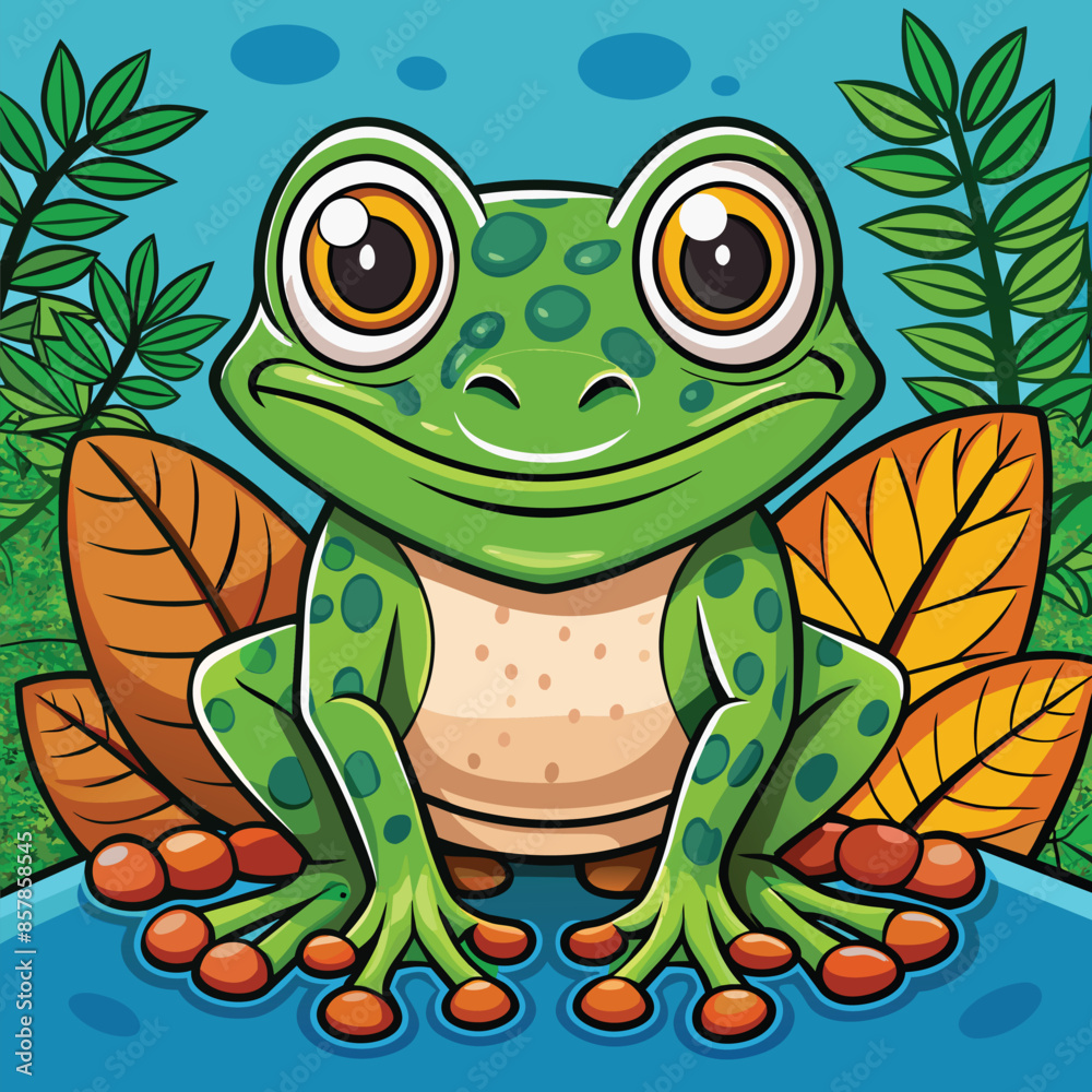 frog on a leaf