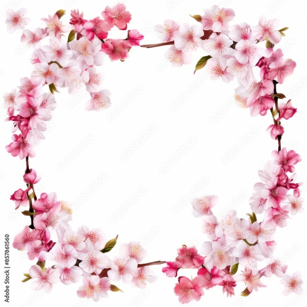 Beautiful frame of Sakura Cherry Blossoms, Spring flower of Japan white background. Beautiful frame of Sakura Cherry Blossoms, Spring flower of Japan white background.