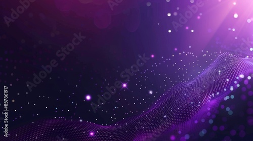 Pixel abstract pattern on dark blue background. Modern realistic illustration of a purple square grid mosaic, geometric tile presentation design, disco club performance backdrop, futuristic spectrum.