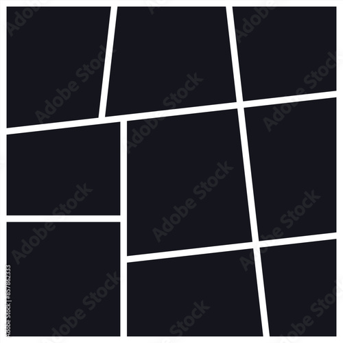 Blank collage frame template for photos and images