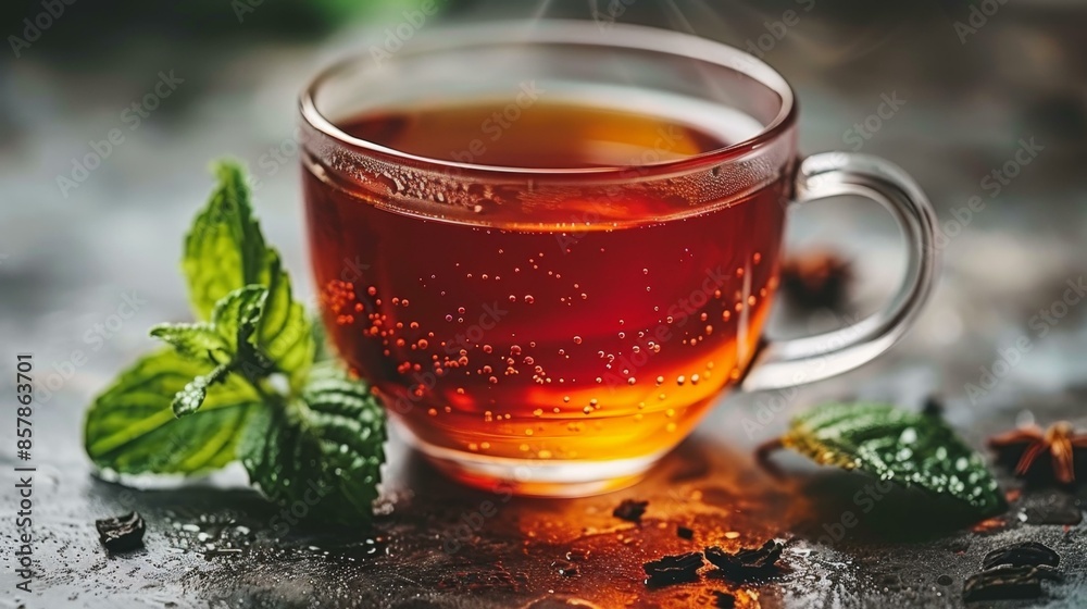 A Cup of Mint Tea with Lemon and Honey