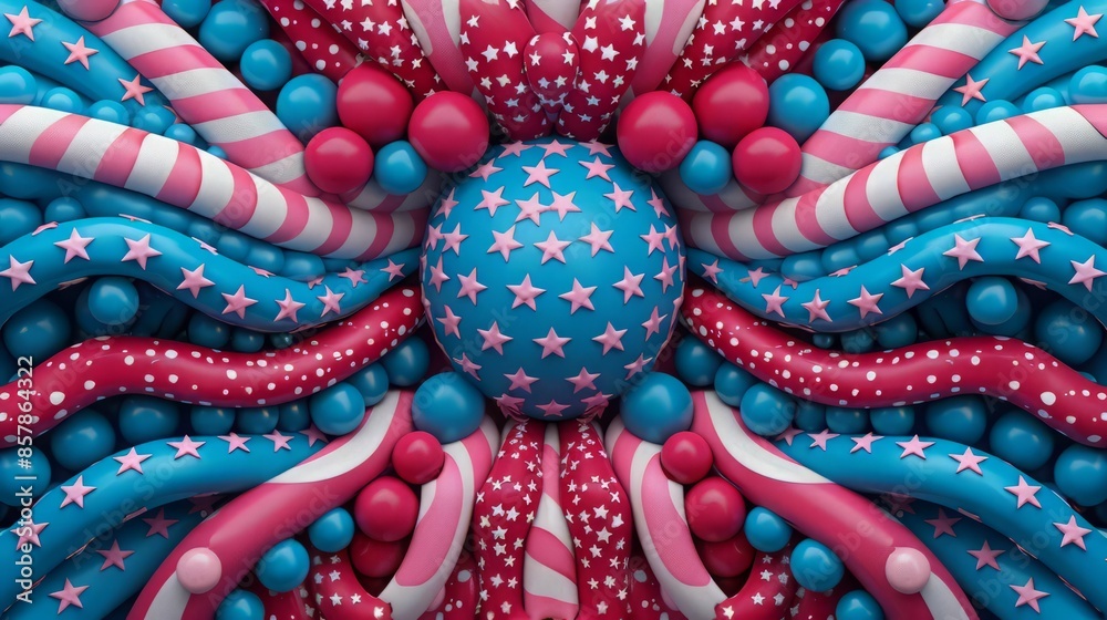 Obraz premium Abstract Pattern with Stars and Stripes.