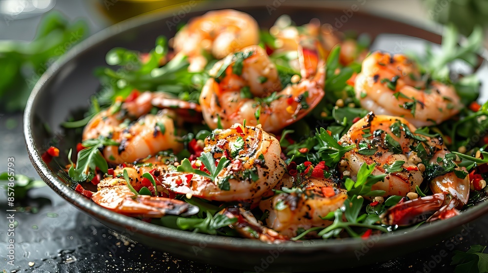 Grilled Shrimp Salad With Herbs and Chili Flakes Grilled Shrimp Salad With Herbs and Chili Flakes