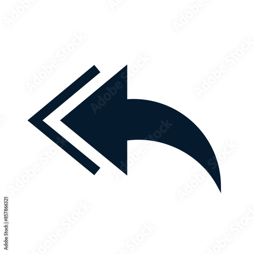 Arrow. Concept of reply, return. Vector linear icon isolated on white background.