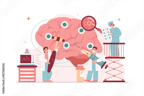 Neurologist Doctor and Patient Illustration