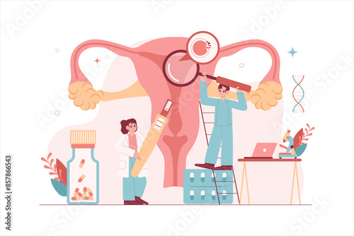 Obgyn Doctor and Patient Illustration