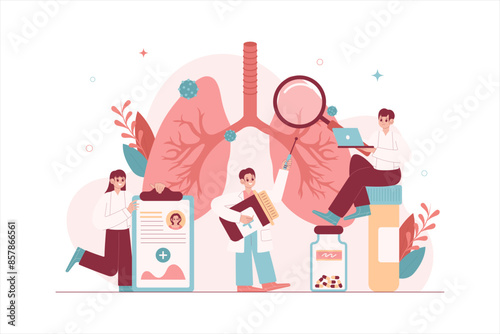 Pulmonologist Doctor and Patient Illustration