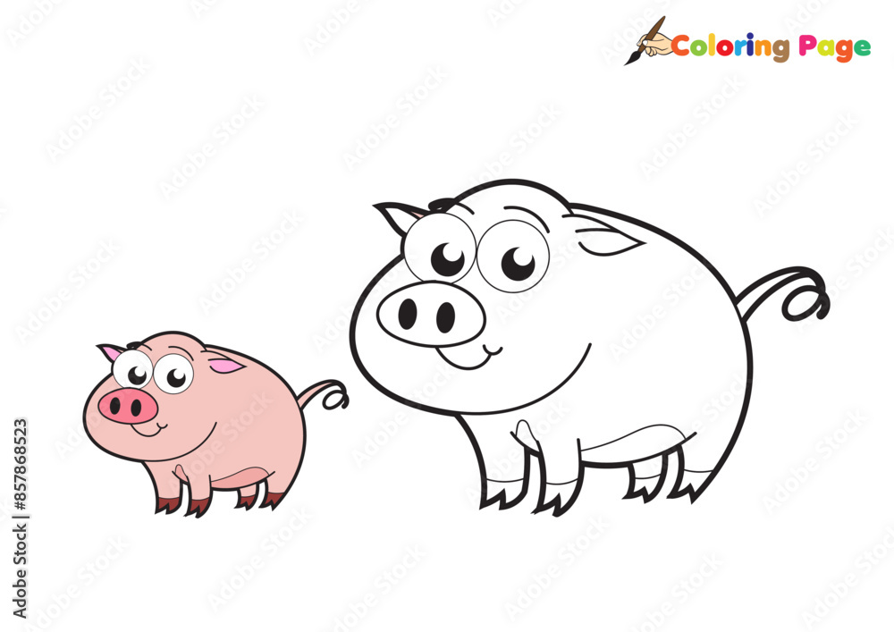 cute pig coloring page illustrations cute pig coloring page illustrations