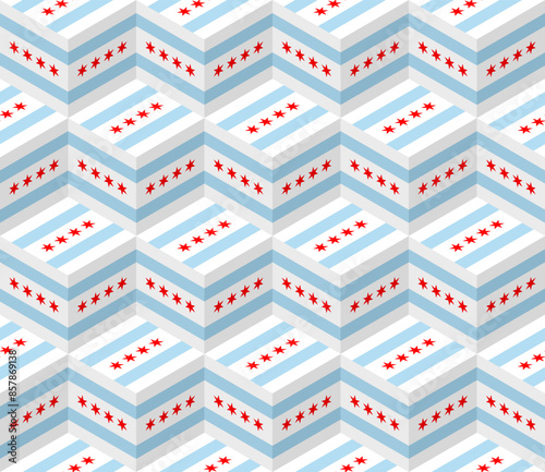 chicago city flag box pattern. vector illustration