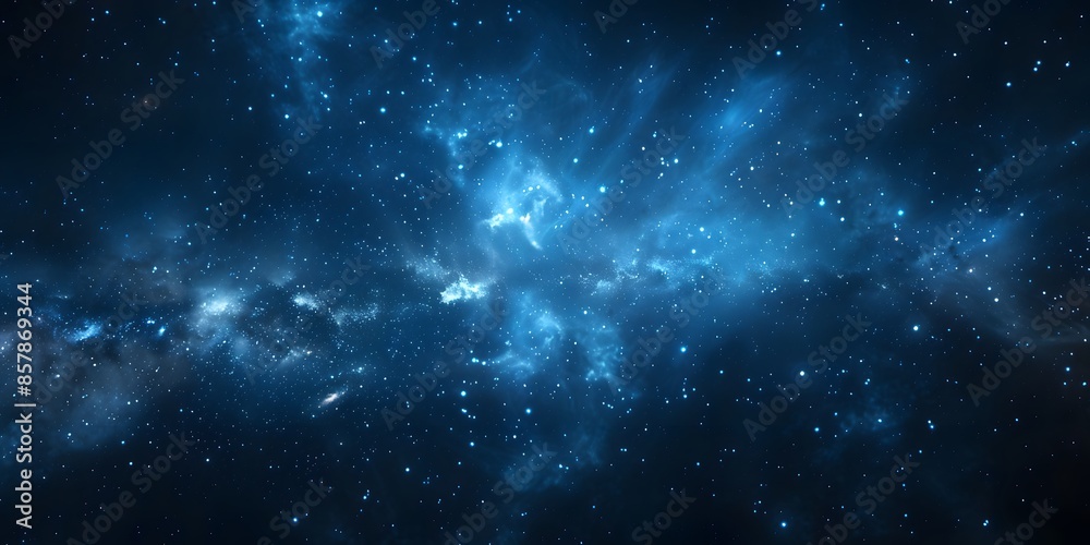 Naklejka premium Vast universe with countless stars and cosmic clouds illuminated against the dark void