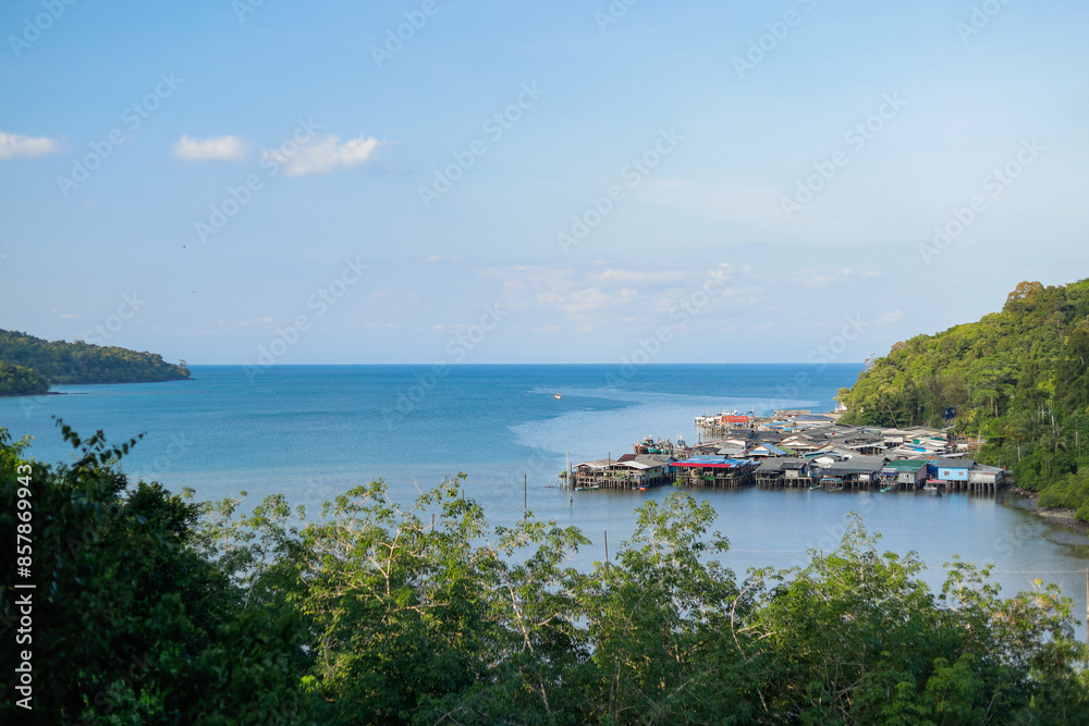 Landscape of a fishing village on an island in Thailand with a bountiful sea. Landscape of a fishing village on an island in Thailand with a bountiful sea.