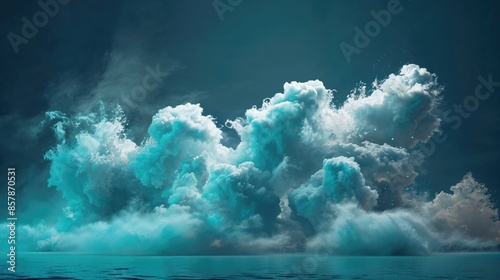 Cloud against a Plain Coloured Background. Modern Abstract Smoke Wallpaper. Cloud Computing Concept.