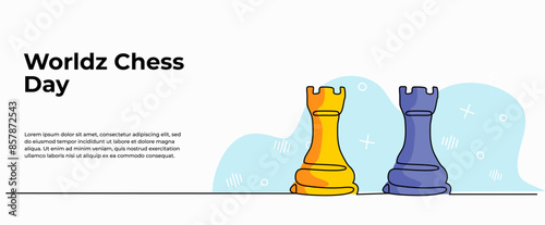 Vector illustration of minister in chess.Modern flat in continuous line style.