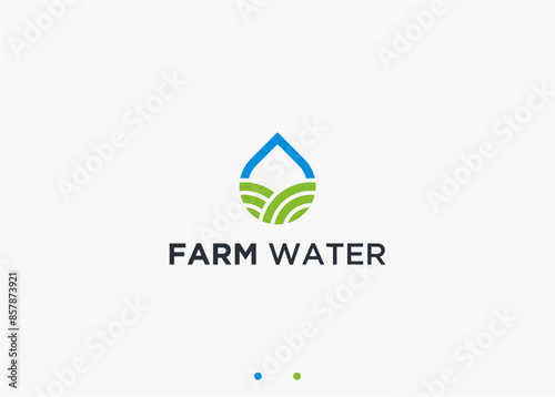 water farmer logo design vector silhouette illustration