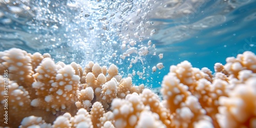 Great Barrier Reef Coral Spawning Gametes Released Into Water to Create New Life. Concept Marine Biology, Coral Spawning, Great Barrier Reef, Reproduction, Ocean Conservation photo