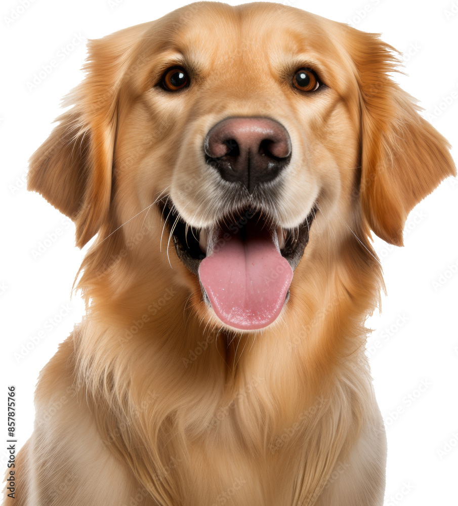 Obraz na plátně smiling golden retriever dog isolated on white or transparent background,transpa