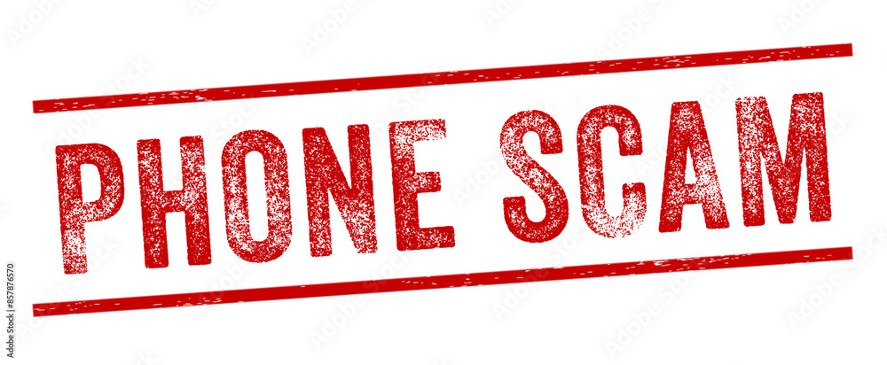 Phone Scam Red Watermark Stamp isolated on white background. Text caption between parallel lines with grunge design style. Transparent background. Phone Scam Red Watermark Stamp isolated on white background. Text caption between parallel lines with grunge design style. Transparent background.