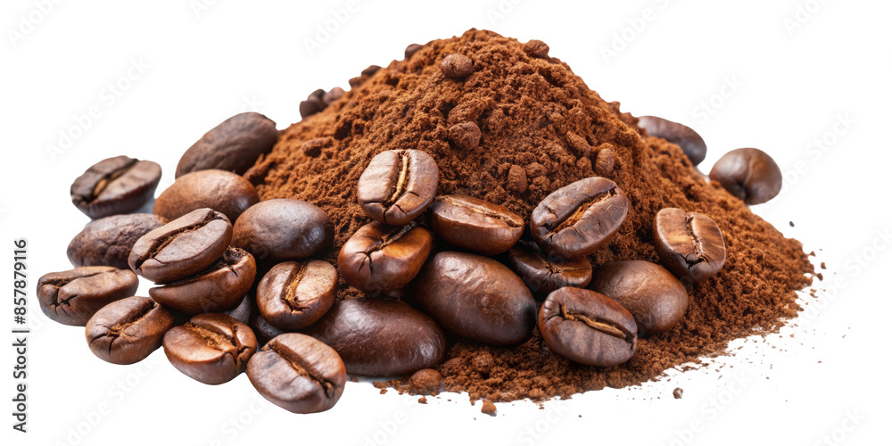 coffee beans and coffee powder coffee beans and coffee powder