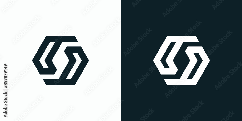 Geometric hexagon S initial vector logo design with modern, simple, clean and abstract style. Geometric hexagon S initial vector logo design with modern, simple, clean and abstract style.