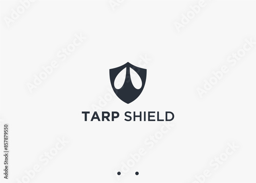 shield with tarp logo design vector silhouette illustration