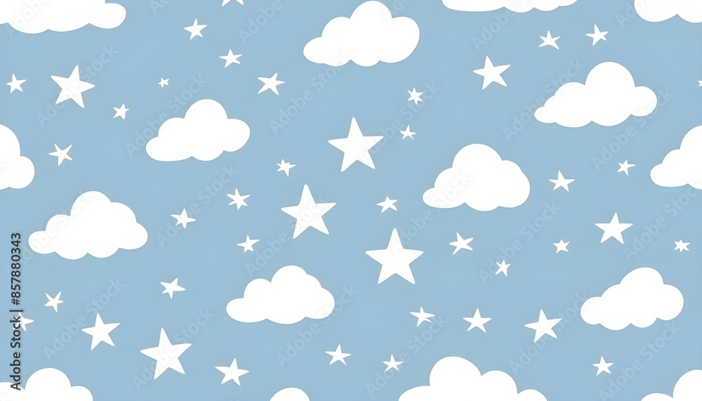 seamless background with clouds and stars seamless background with clouds and stars