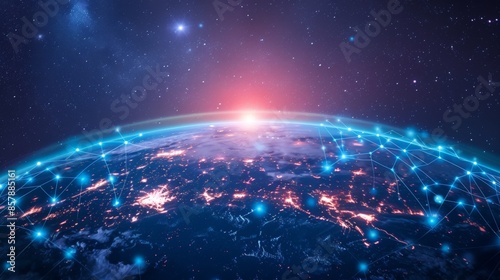 Global Satellite Network Connection