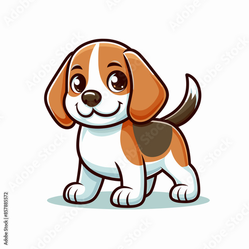 Adorable Purebred Beagle Dog Portrait in Nature: Happy, Friendly, and Active Domestic Pet Enjoying Summer Outdoors