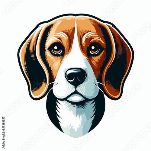 Adorable Purebred Beagle Puppy: Happy and Playful Domestic Dog with Brown and White Fur in a Natural Green Environment