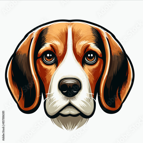 Adorable Purebred Beagle Puppy: Happy and Playful Domestic Dog with Brown and White Fur in a Natural Green Environment