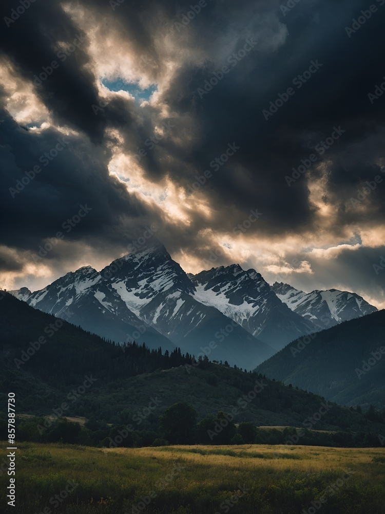 Obraz premium sunset in the mountains