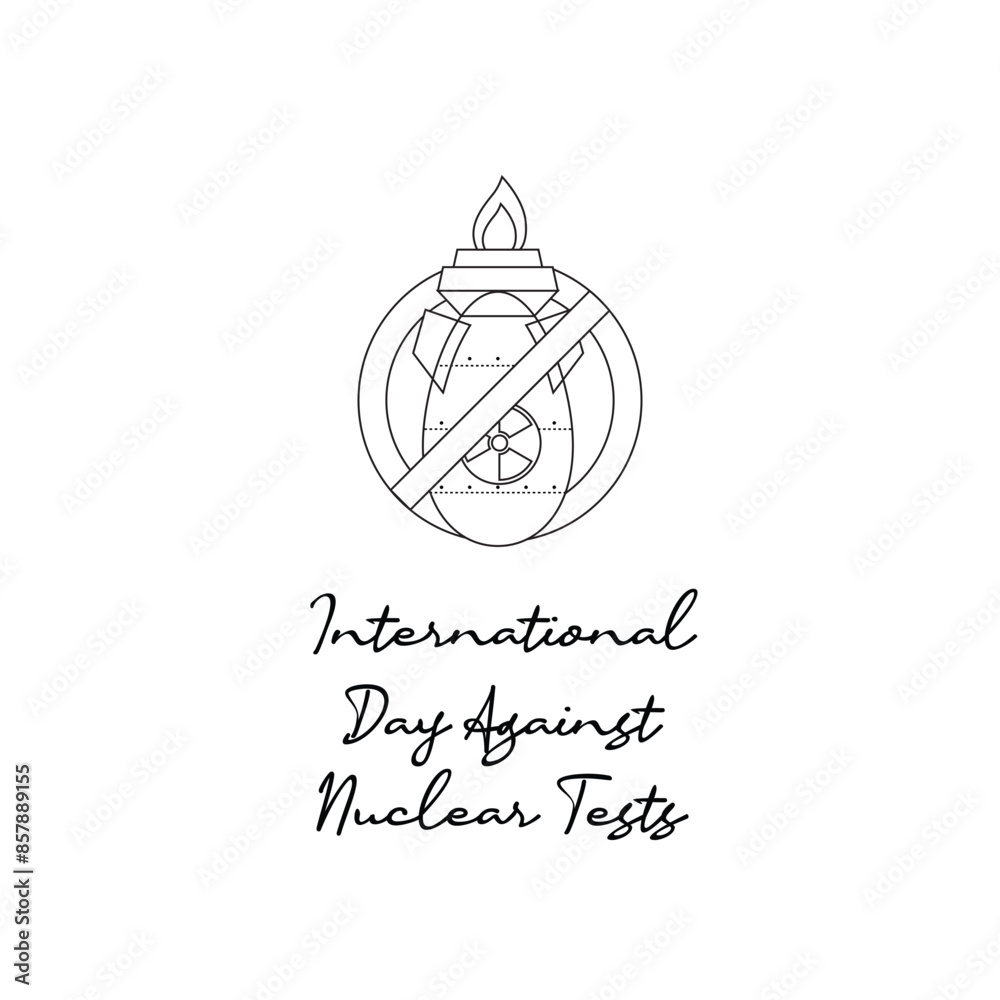 Line Art Of International Day Against Nuclear Tests Good For
