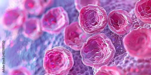 Structure of Basal Mucosa in Human Epithelial Cells Composed of Squamous Cells. Concept Human Epithelial Cells, Basal Mucosa, Squamous Cells, Cellular Structure, Cell Composition