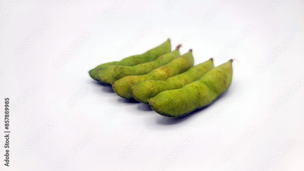 5つ並んだ枝豆／5 rows of edamame／5개 줄지어 완두콩